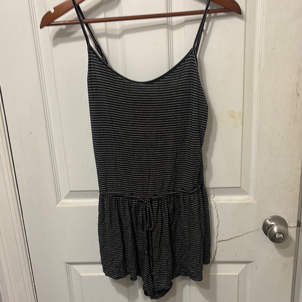 Old Navy Black and White Striped Romper
